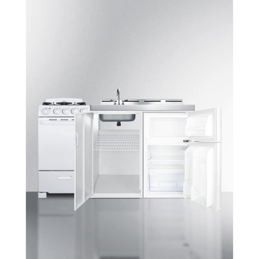 Summit Appliance 60" All-in-One Kitchenette with Gas Range