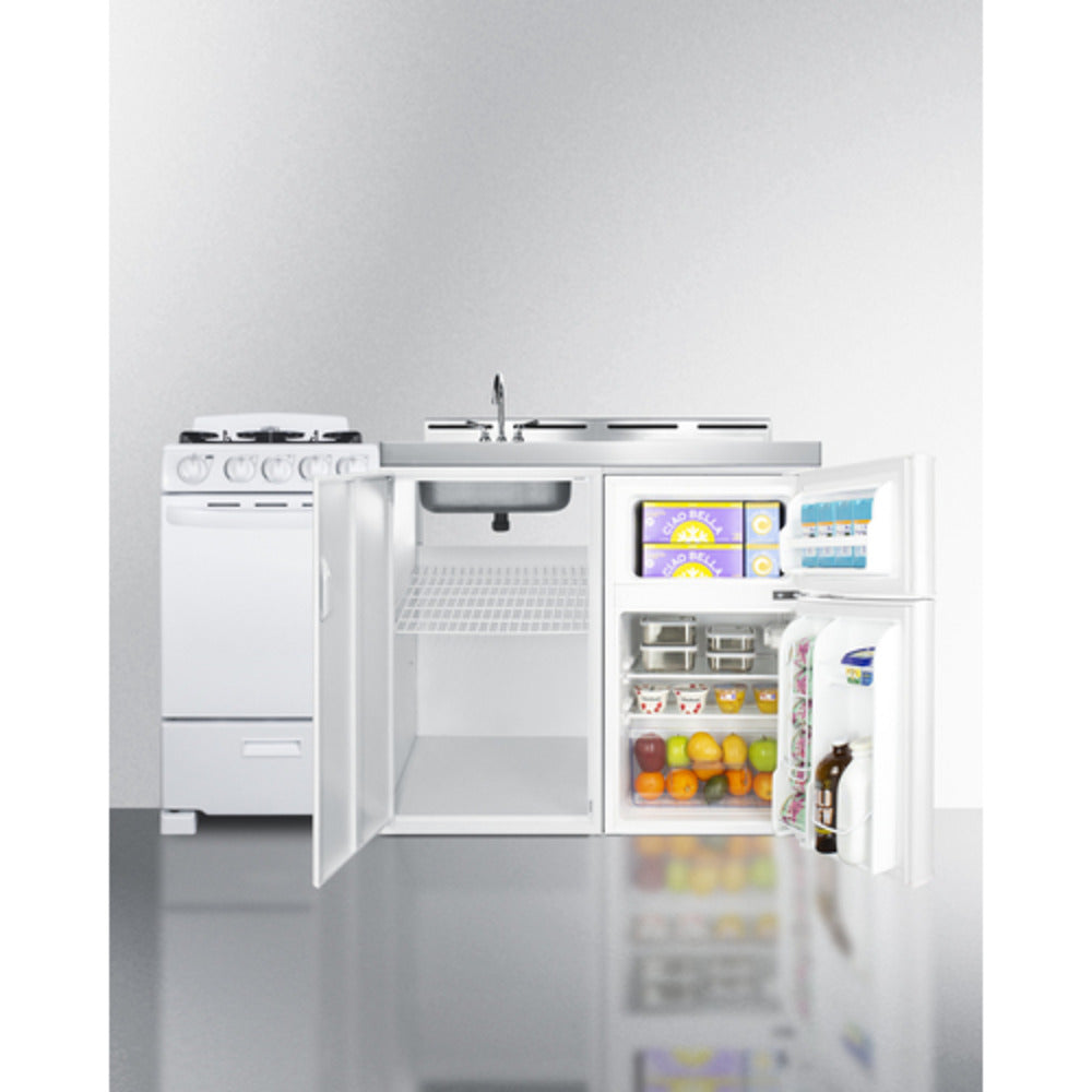Summit Appliance 60" All-in-One Kitchenette with Gas Range