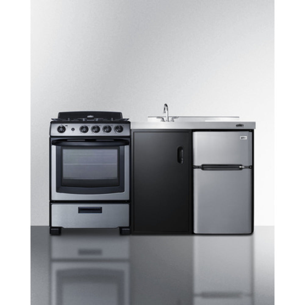 Summit Appliance 63" All-in-One Kitchenette with Gas Range