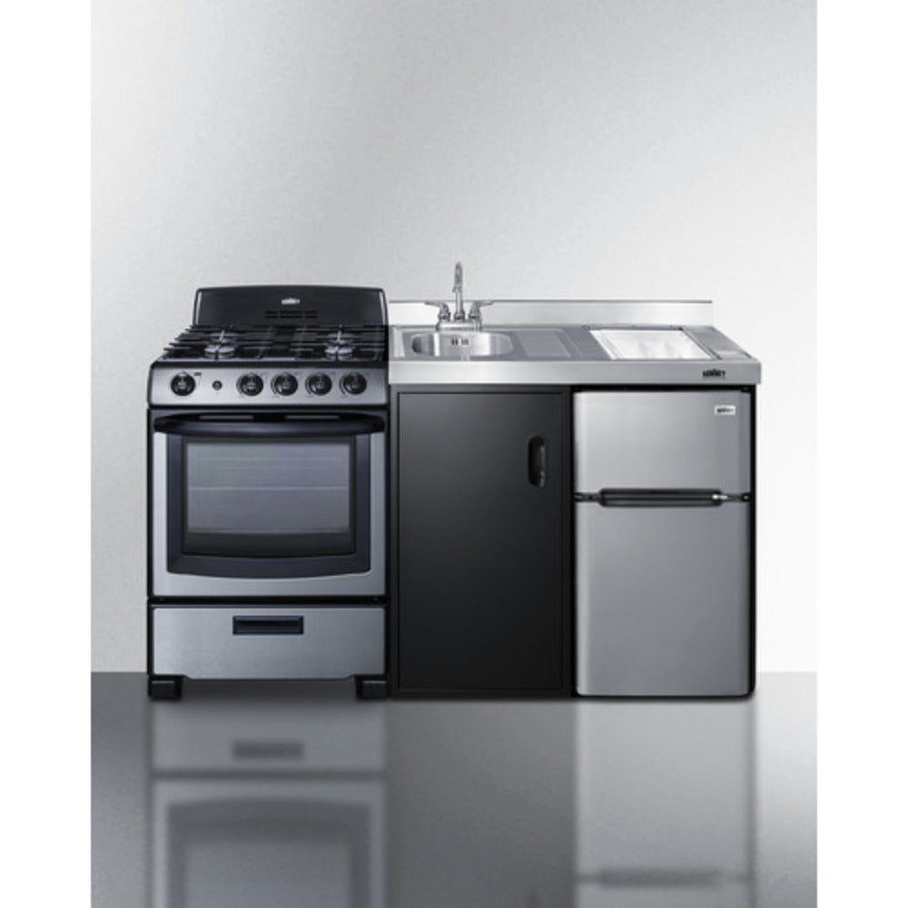 Summit Appliance 63" All-in-One Kitchenette with Gas Range