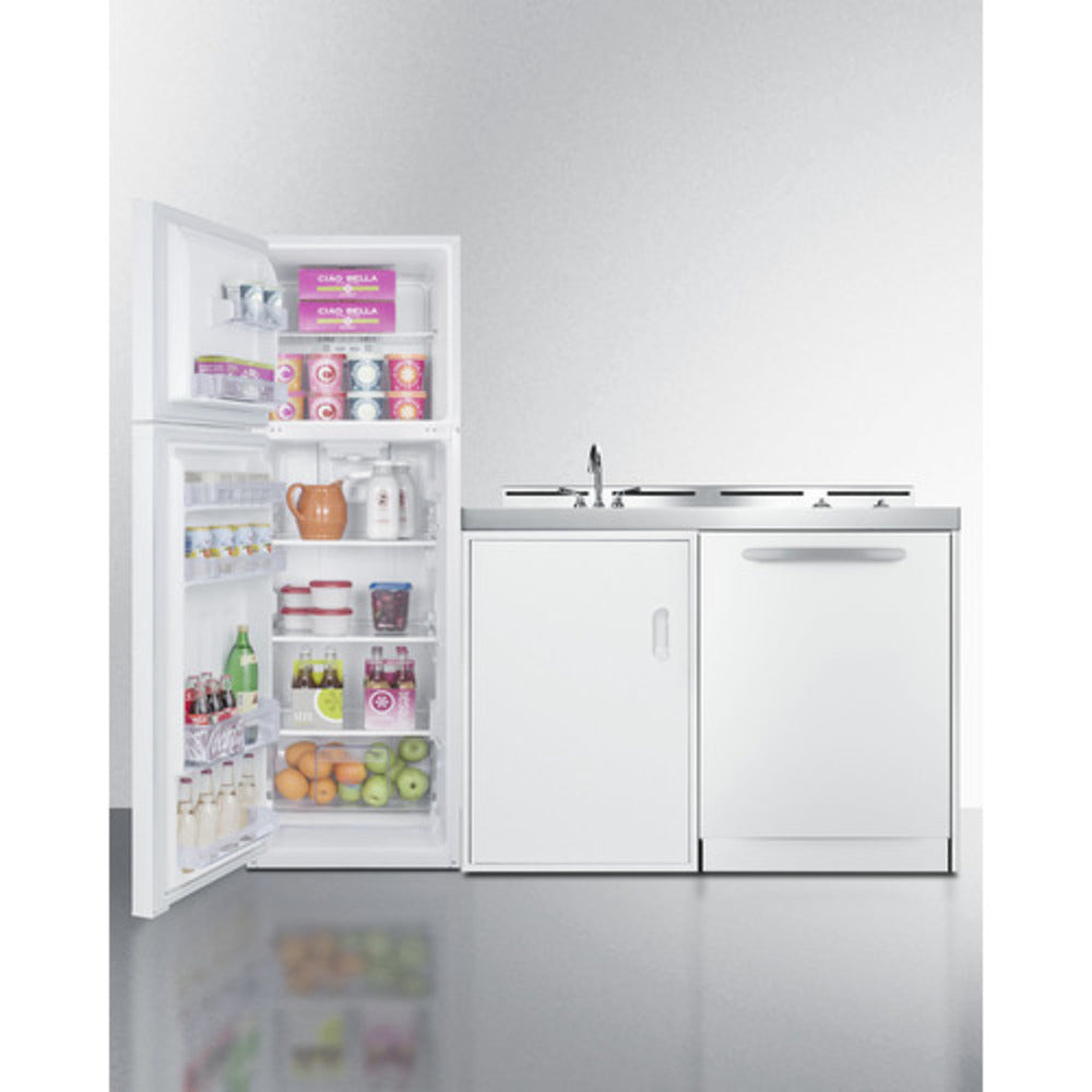 Summit Appliance 71" All-In-One Kitchenette with Dishwasher and Glass Burner
