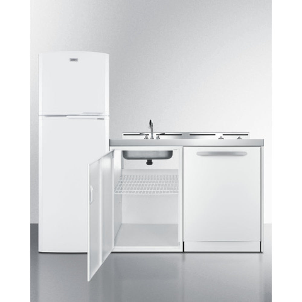 Summit Appliance 71" All-In-One Kitchenette with Dishwasher and Glass Burner