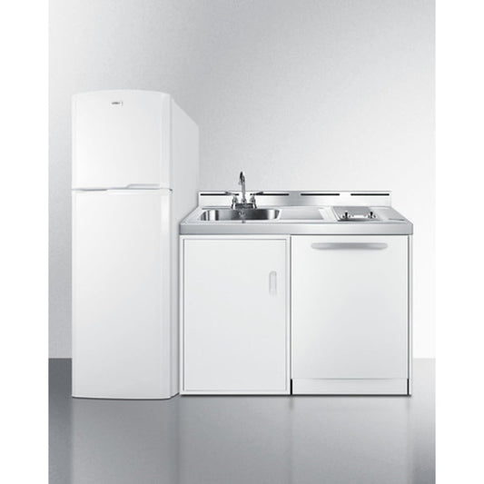 Summit Appliance 71" All-In-One Kitchenette with Dishwasher and Glass Burner
