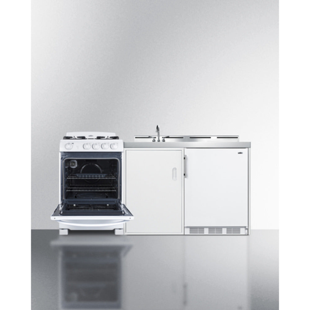 Summit Appliance 72" All-in-One Kitchenette with Gas Range