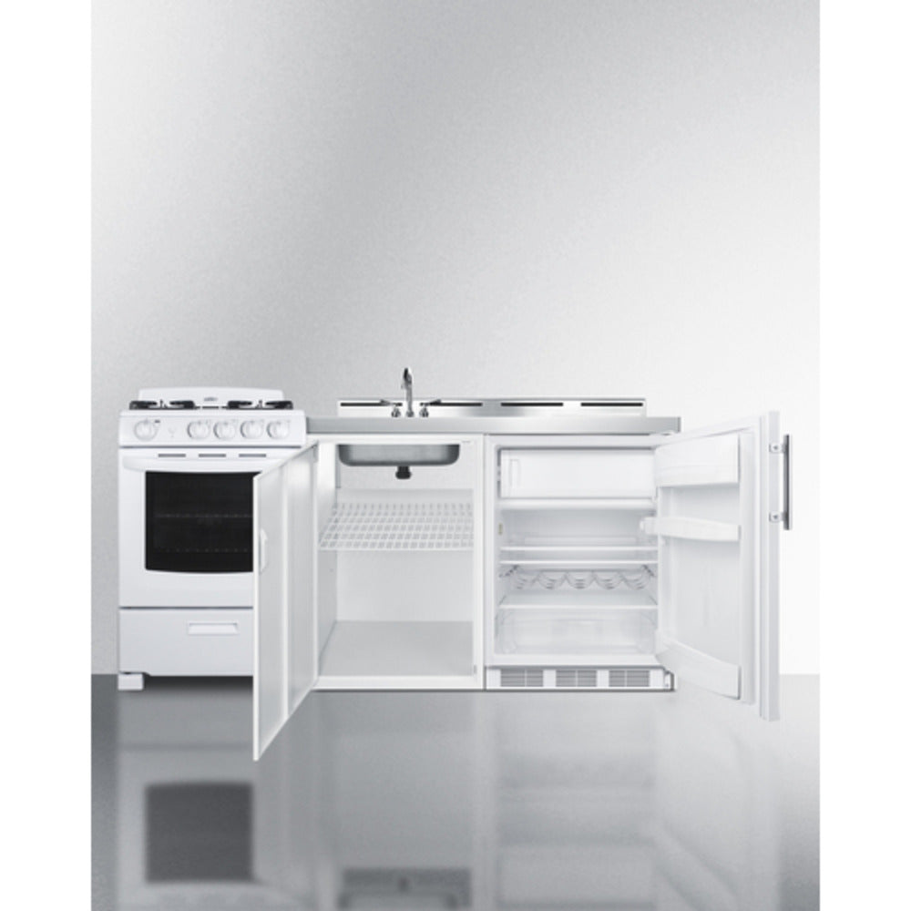 Summit Appliance 72" All-in-One Kitchenette with Gas Range
