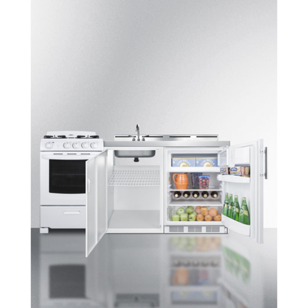 Summit Appliance 72" All-in-One Kitchenette with Gas Range