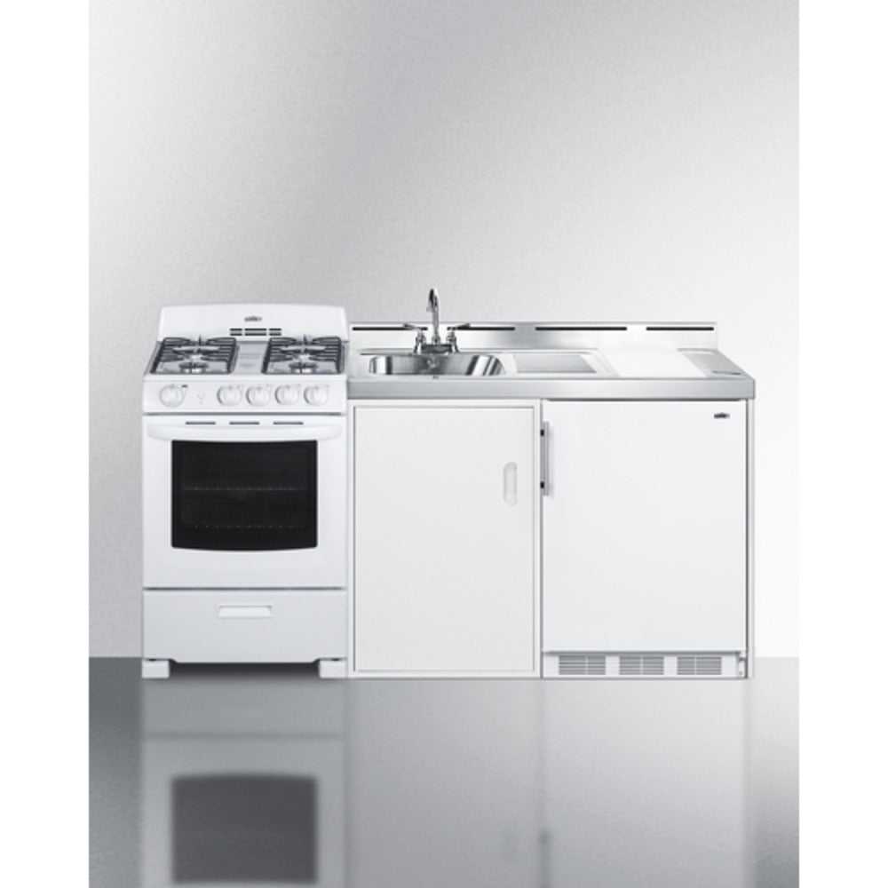 Summit Appliance 72" All-in-One Kitchenette with Gas Range