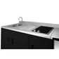 Summit Appliance 72" Stainless Steel/Black Finish All-In-One Kitchenette with Glass Burner and left Side Sink