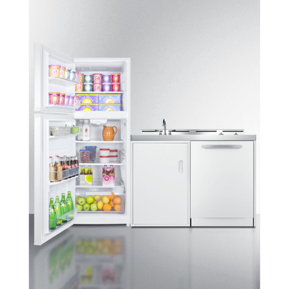 Summit Appliance 75" All-In-One Kitchenette with Dishwasher and Glass Burner