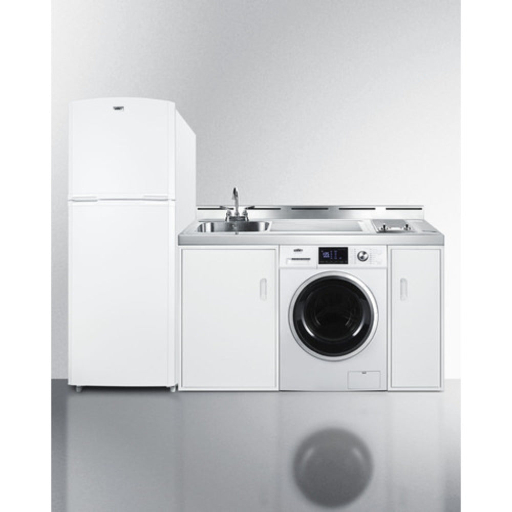 Summit Appliance 86" All-In-One Kitchenette with Washer/Dryer Combo an ...