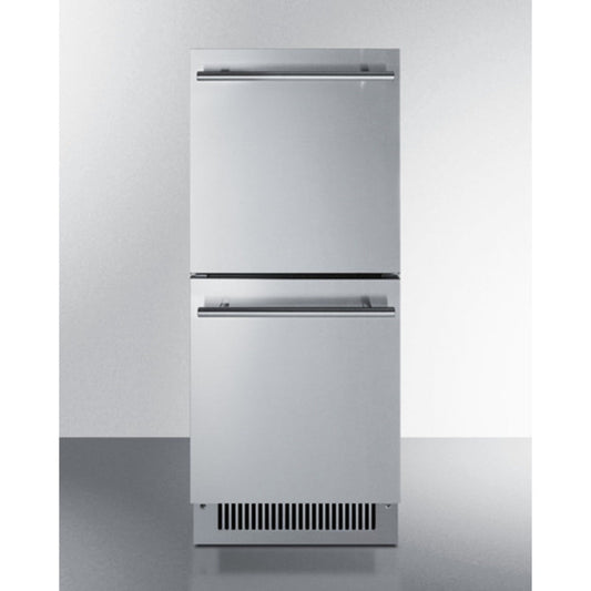 Summit Appliance ADRD15 Stainless Steel/Panel-Ready 2-Drawer All-Refrigerator
