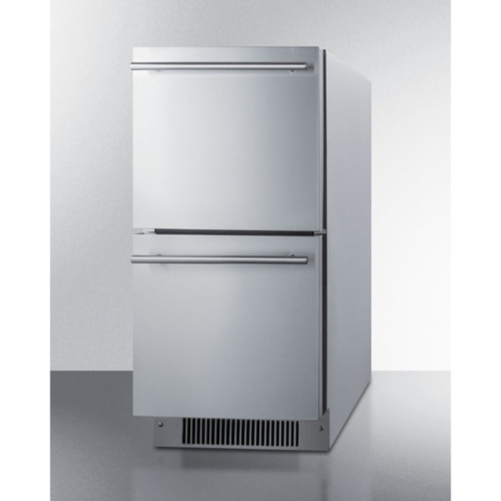 Summit Appliance ADRD15PNR Stainless Steel/Panel-Ready 2-Drawer All-Refrigerator