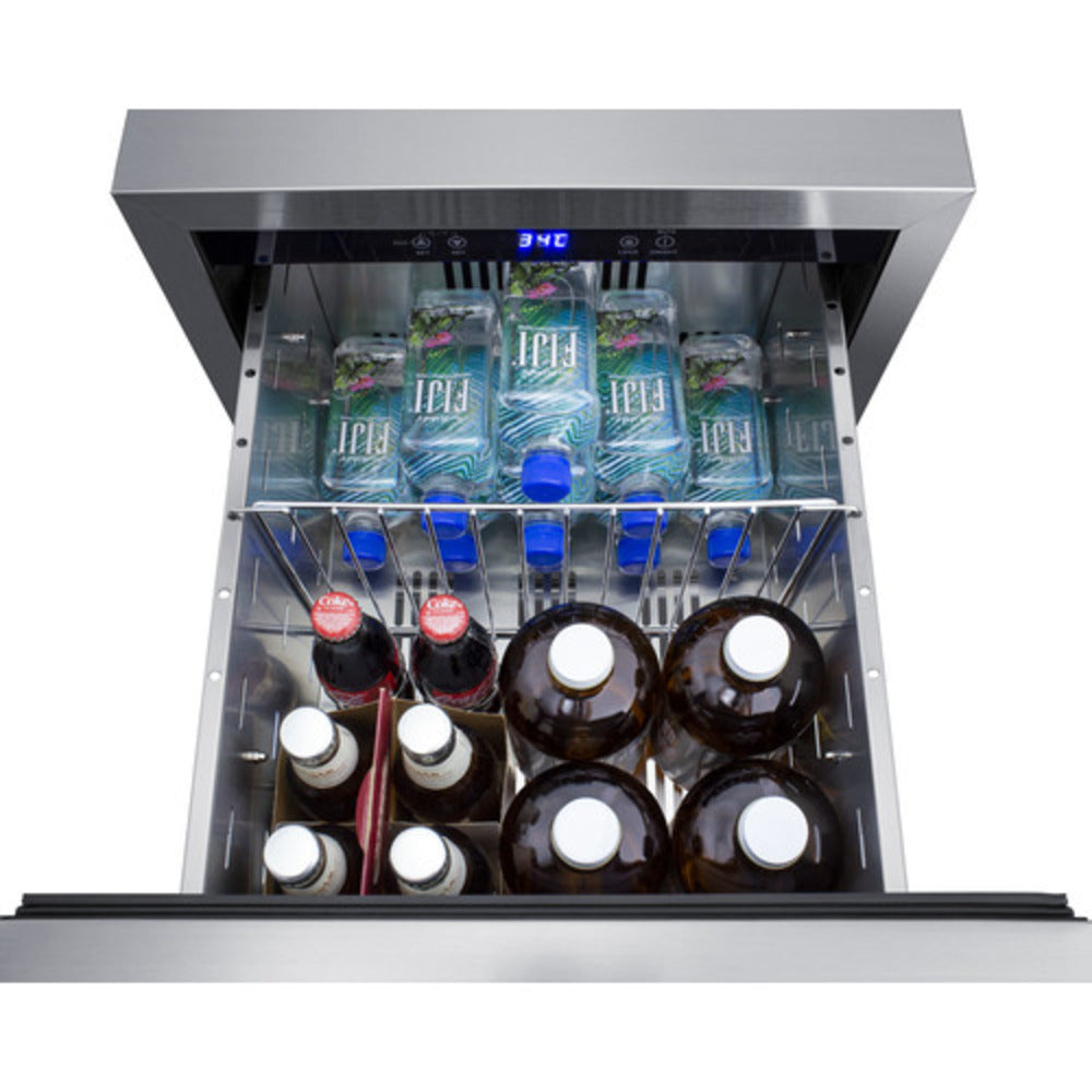 Summit Appliance ADRD18 Stainless Steel/Panel-Ready 2-Drawer All-Refrigerator