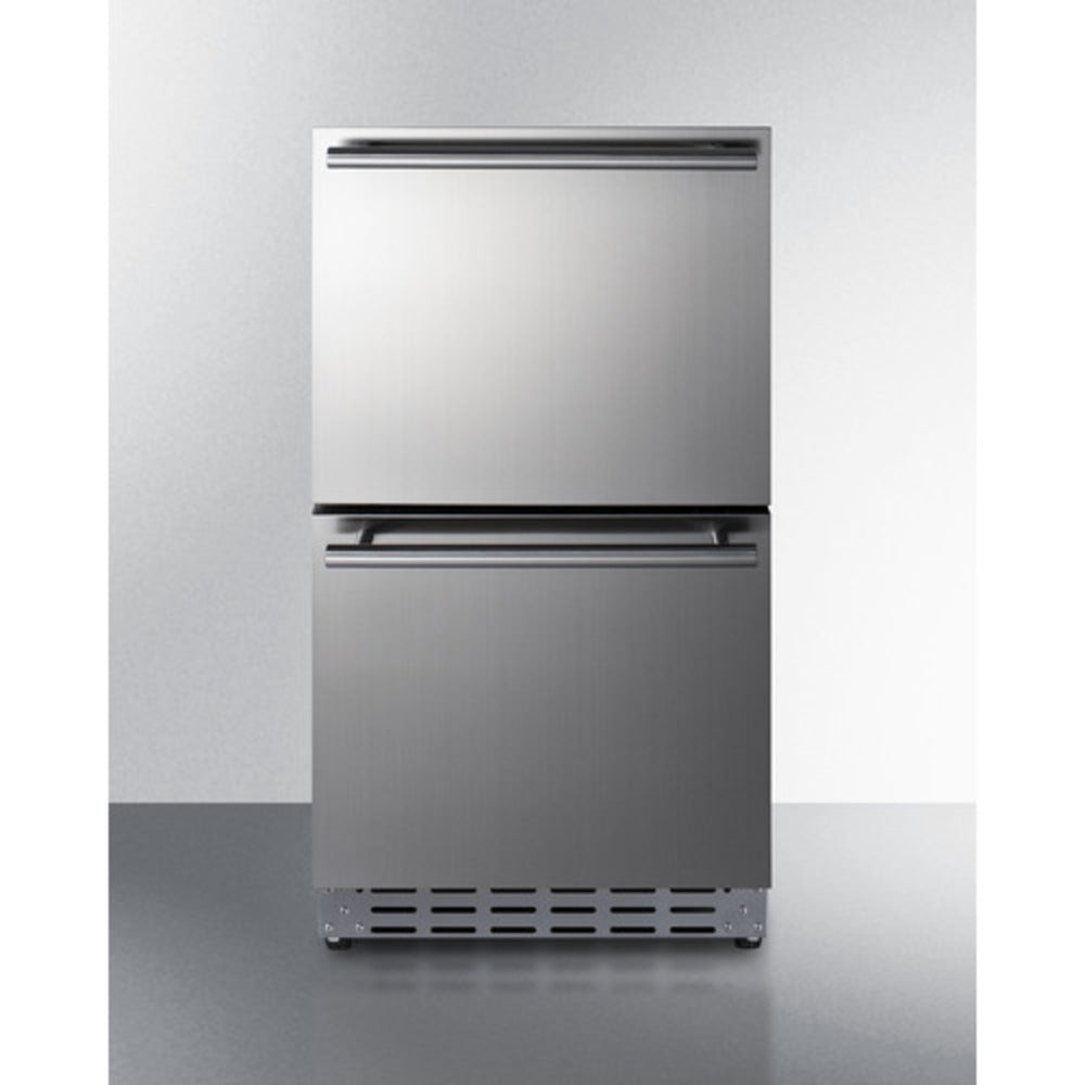 Summit Appliance ADRD18 Stainless Steel/Panel-Ready 2-Drawer All-Refrigerator