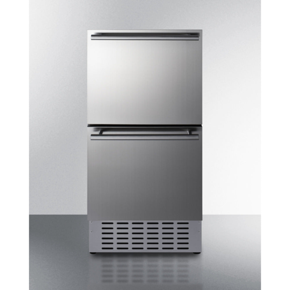 Summit Appliance ADRD18H34 Stainless Steel/Panel-Ready 2-Drawer All-Refrigerator