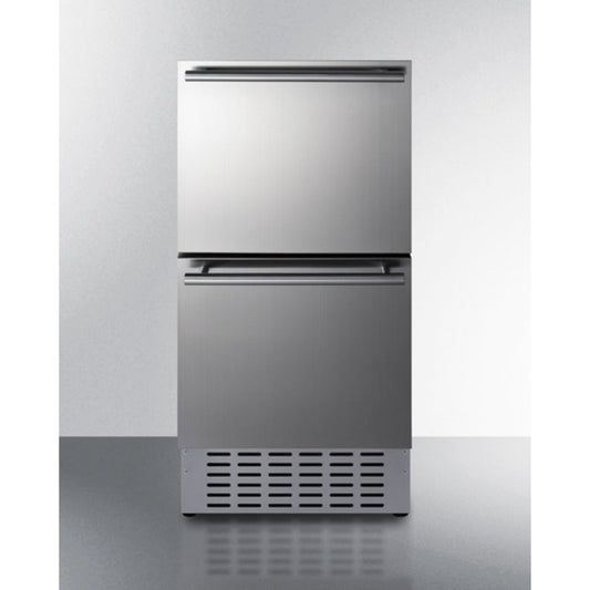 Summit Appliance ADRD18H34 Stainless Steel/Panel-Ready 2-Drawer All-Refrigerator