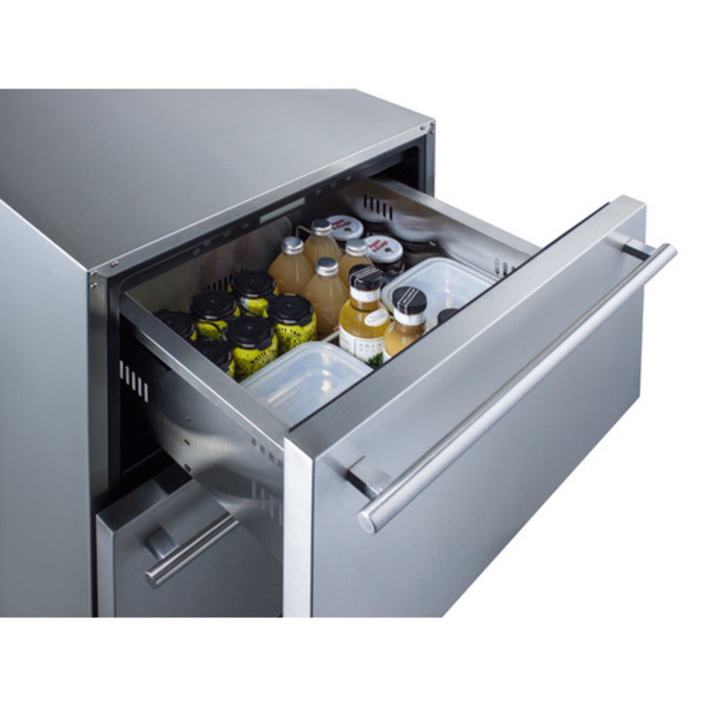Summit Appliance ADRD24PNR Stainless Steel/Panel-Ready 2-Drawer All-Refrigerator
