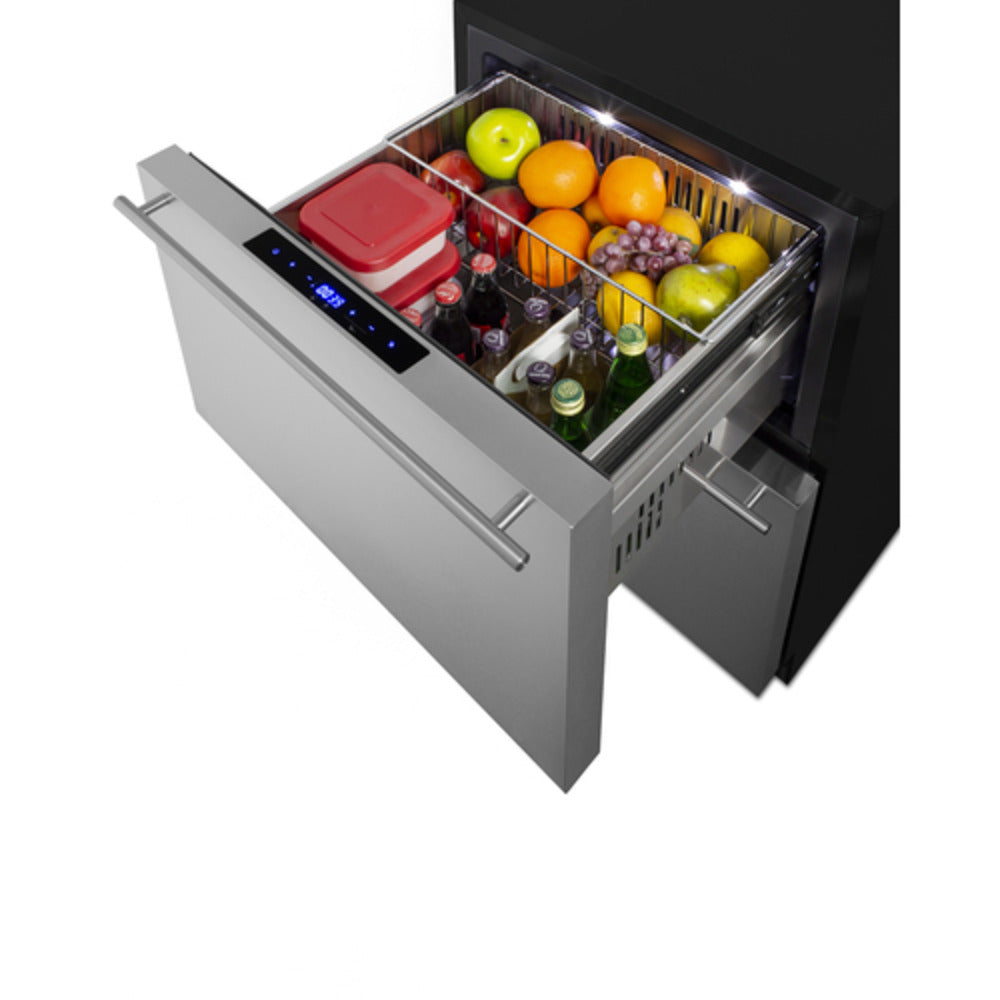 Summit Appliance ADRF244 Stainless Steel/Panel-Ready 2-Drawer Refrigerator-Freezer