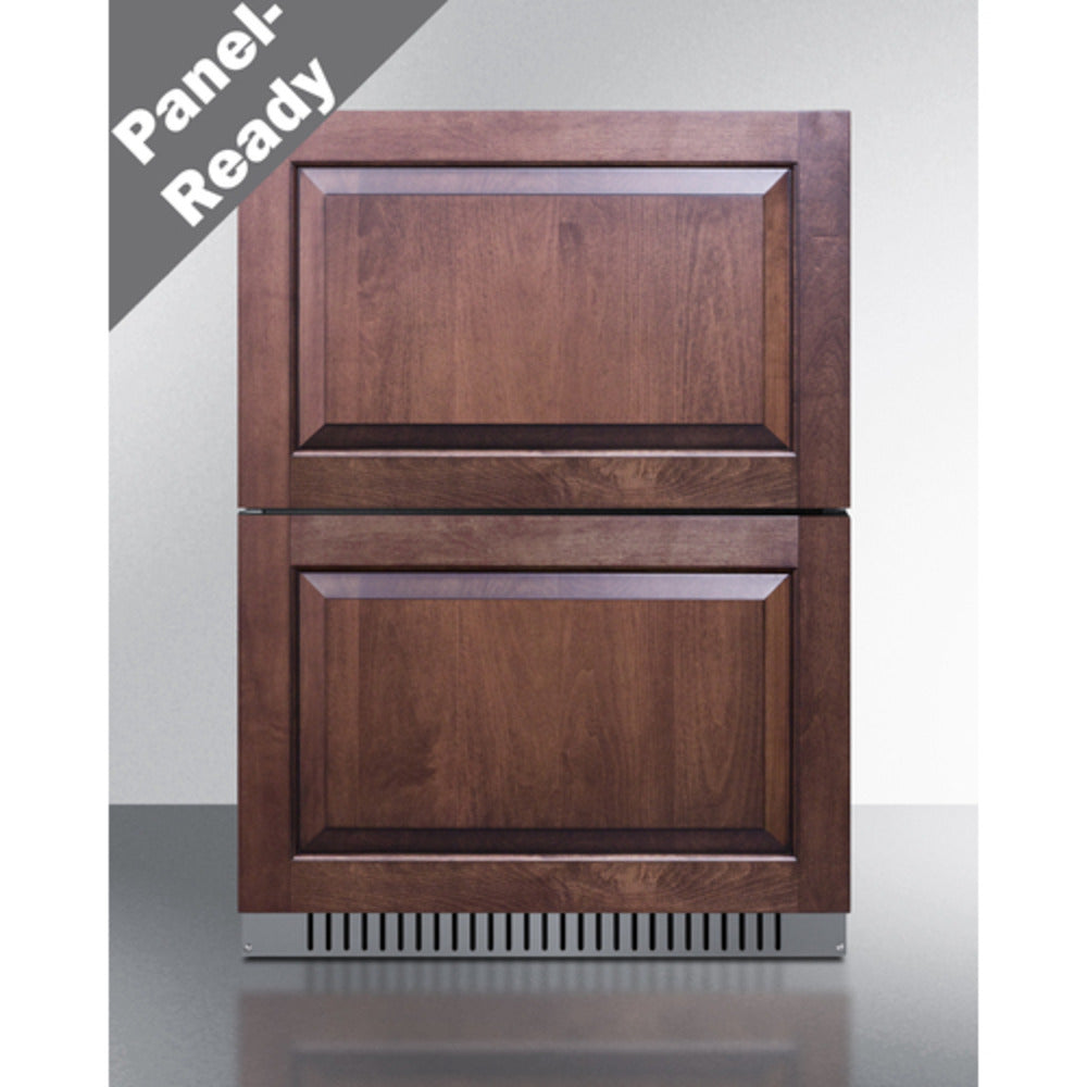 Summit Appliance ADRF244CSS Stainless Steel/Panel-Ready 2-Drawer Refrigerator-Freezer