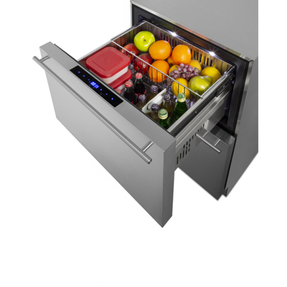 Summit Appliance ADRF244CSS Stainless Steel/Panel-Ready 2-Drawer Refrigerator-Freezer