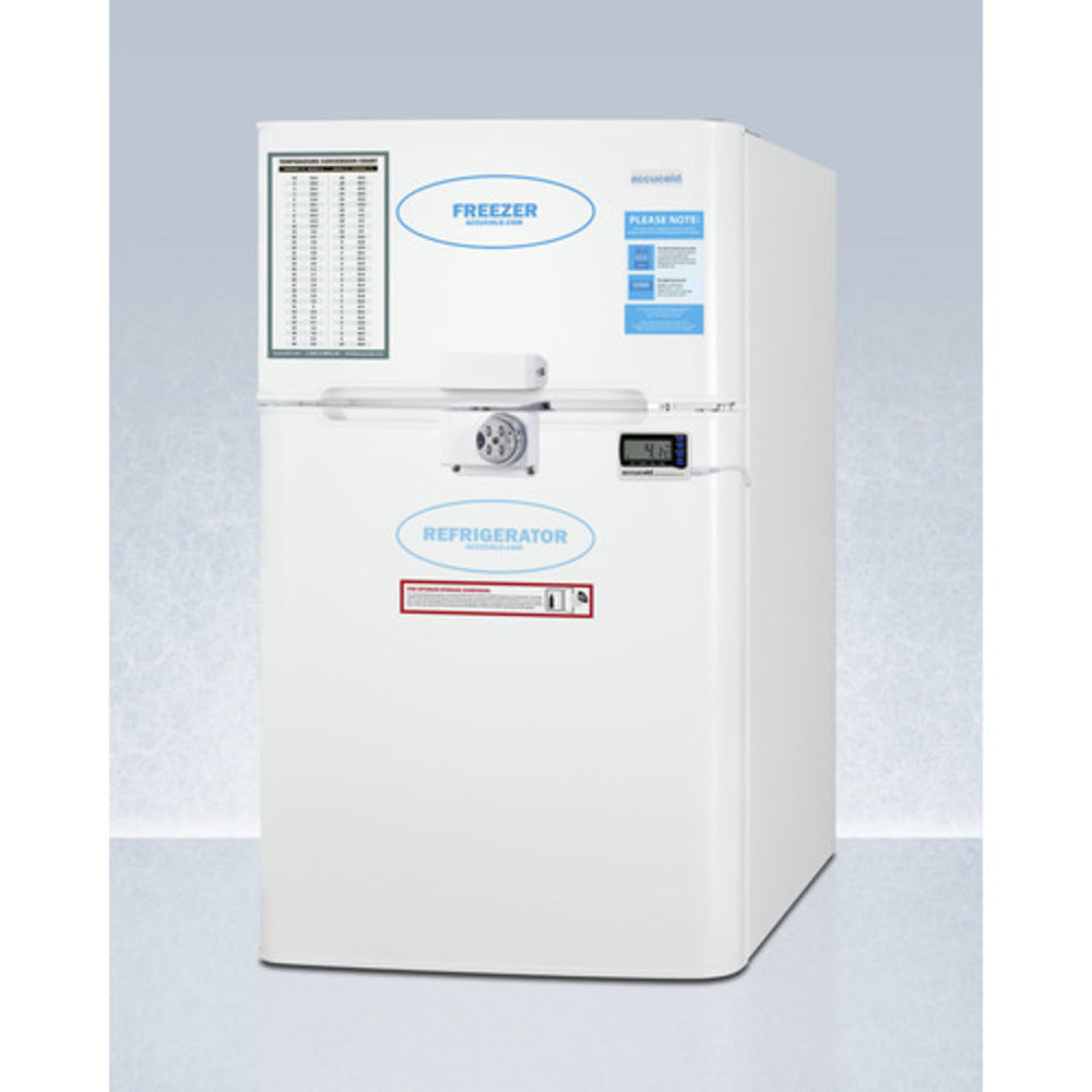 Summit Appliance AGP34 Series 19" White Finish General Purpose Refrigerator with Combination Lock - ADA Height