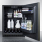 Summit Appliance AL54 Series 24" Black Stainless Steel/Black Finish Built-In All-Refrigerator with Right Stainless Steel Handle