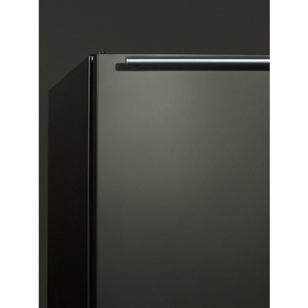 Summit Appliance AL54 Series 24" Black Stainless Steel/Black Finish Built-In All-Refrigerator with Right Stainless Steel Handle