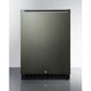 Summit Appliance AL54 Series 24" Black Stainless Steel/Black Finish Built-In All-Refrigerator with Right Stainless Steel Handle