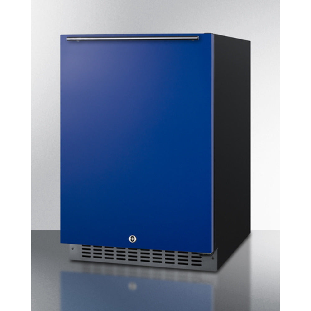 Summit Appliance AL54 Series 24" Blue/Black Finish Built-In All-Refrigerator with Right Door Handle