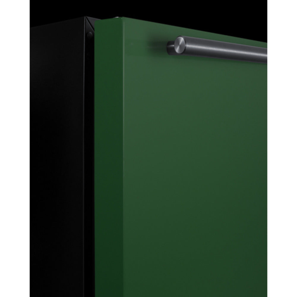 Summit Appliance AL54 Series 24" Green/Black Finish Built-In All-Refrigerator with Right Stainless Steel Handle