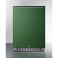 Summit Appliance AL54 Series 24" Green/Black Finish Built-In All-Refrigerator with Right Stainless Steel Handle