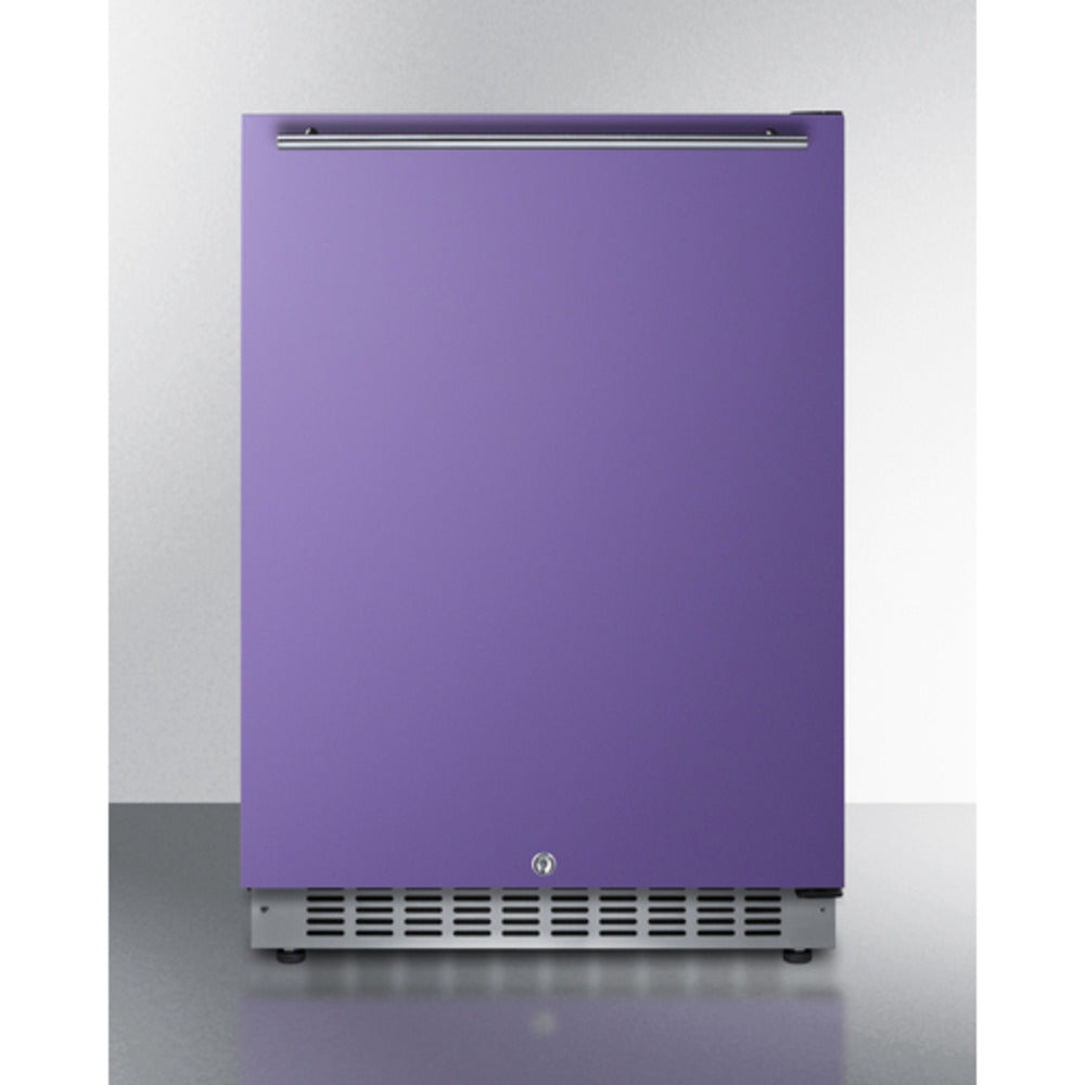 Summit Appliance AL54 Series 24" Purple/Black Finish Built-In All-Refrigerator with Right Horizontal Stainless Handle