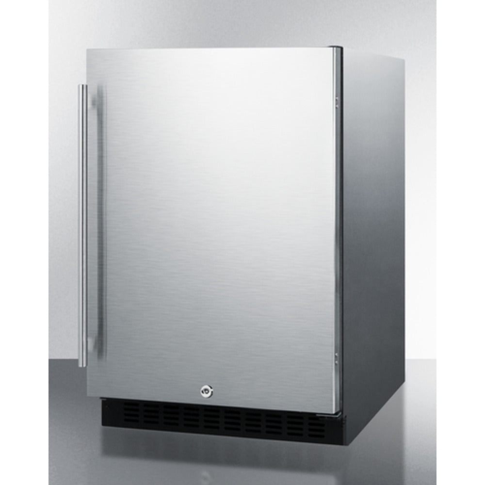 Summit Appliance AL54 Series 24" Stainless Steel Finish Built-In All-Refrigerator with Right Door Handle