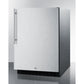 Summit Appliance AL54 Series 24" Stainless Steel Finish Built-In All-Refrigerator with Right Stainless Steel Handle