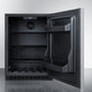Summit Appliance AL54 Series 24" Stainless Steel/Black Finish Built-In All-Refrigerator with Right Horizontal Stainless Handle