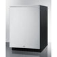 Summit Appliance AL54 Series 24" Stainless Steel/Black Finish Built-In All-Refrigerator with Right Horizontal Stainless Handle