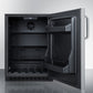 Summit Appliance AL54 Series 24" Stainless Steel/Black Finish Built-In All-Refrigerator with Right Towel Bar Handle