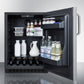 Summit Appliance AL54 Series 24" Stainless Steel/Black Finish Built-In All-Refrigerator with Right Towel Bar Handle