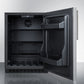 Summit Appliance AL54 Series 24" Stainless Steel/Black Finish Built-In All-Refrigerator with Right Vertical Stainless Steel Handle