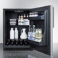 Summit Appliance AL54 Series 24" Stainless Steel/Black Finish Built-In All-Refrigerator with Right Vertical Stainless Steel Handle