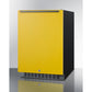 Summit Appliance AL54 Series 24" Yellow/Black Finish Built-In All-Refrigerator with Right Horizontal Stainless Handle