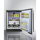 Summit Appliance AL55 Series 24" Stainless Steel Finish Built-In All-Refrigerator with Right Vertical Stainless Steel Handle