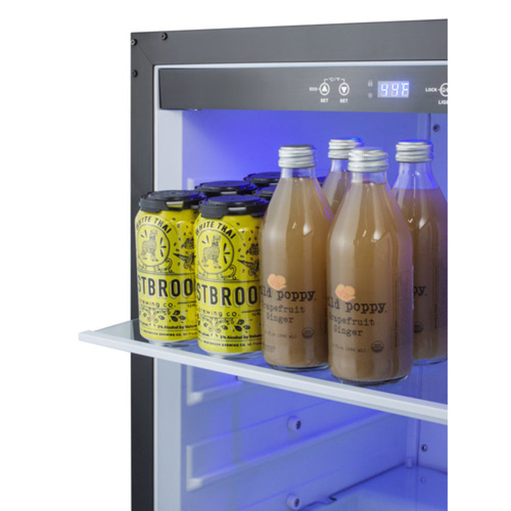 Summit Appliance AL55 Series 24" Stainless Steel Finish Built-In All-Refrigerator with Right Vertical Stainless Steel Handle
