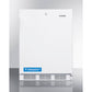 Summit Appliance AL650BI Series 24" White Finish Built-In Refrigerator-Freezer with Keyed Lock