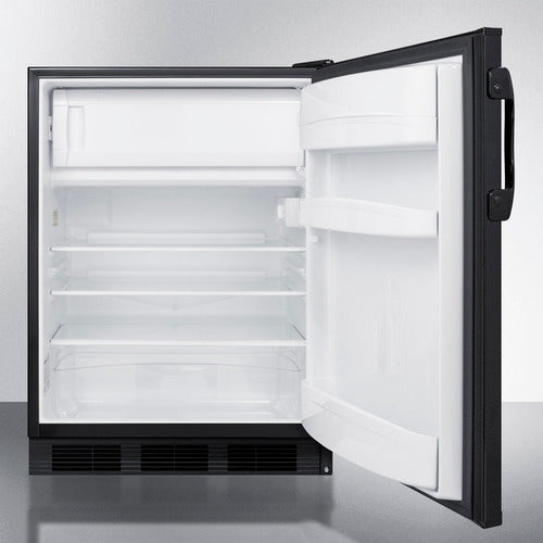 Summit Appliance AL652 Series 24" Black Finish Refrigerator-Freezer