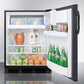 Summit Appliance AL652 Series 24" Black Finish Refrigerator-Freezer