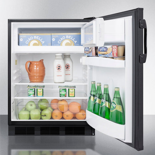 Summit Appliance AL652 Series 24" Black Finish Refrigerator-Freezer