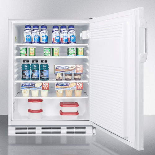 Summit Appliance AL751BI Series 24" White Finish Built-In All-Refrigerator with Keyed Lock