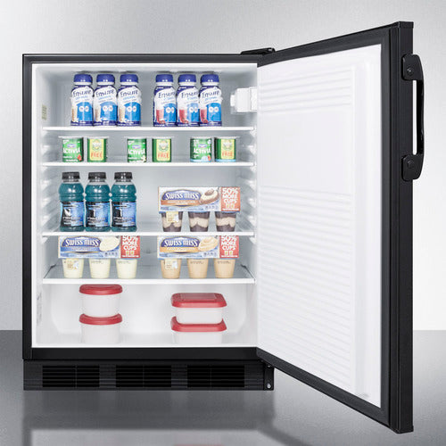 Summit Appliance AL752BI Series 24" Black Finish Built-In All-Refrigerator