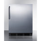 Summit Appliance AL752BI Series 24" Stainless Steel Finish Built-In All-Refrigerator with Right Towel Bar Handle